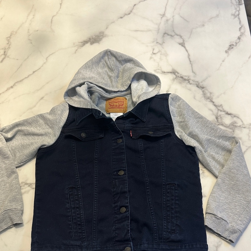 Levi's Kids Dark Blue and Light Gray Jean Jacket